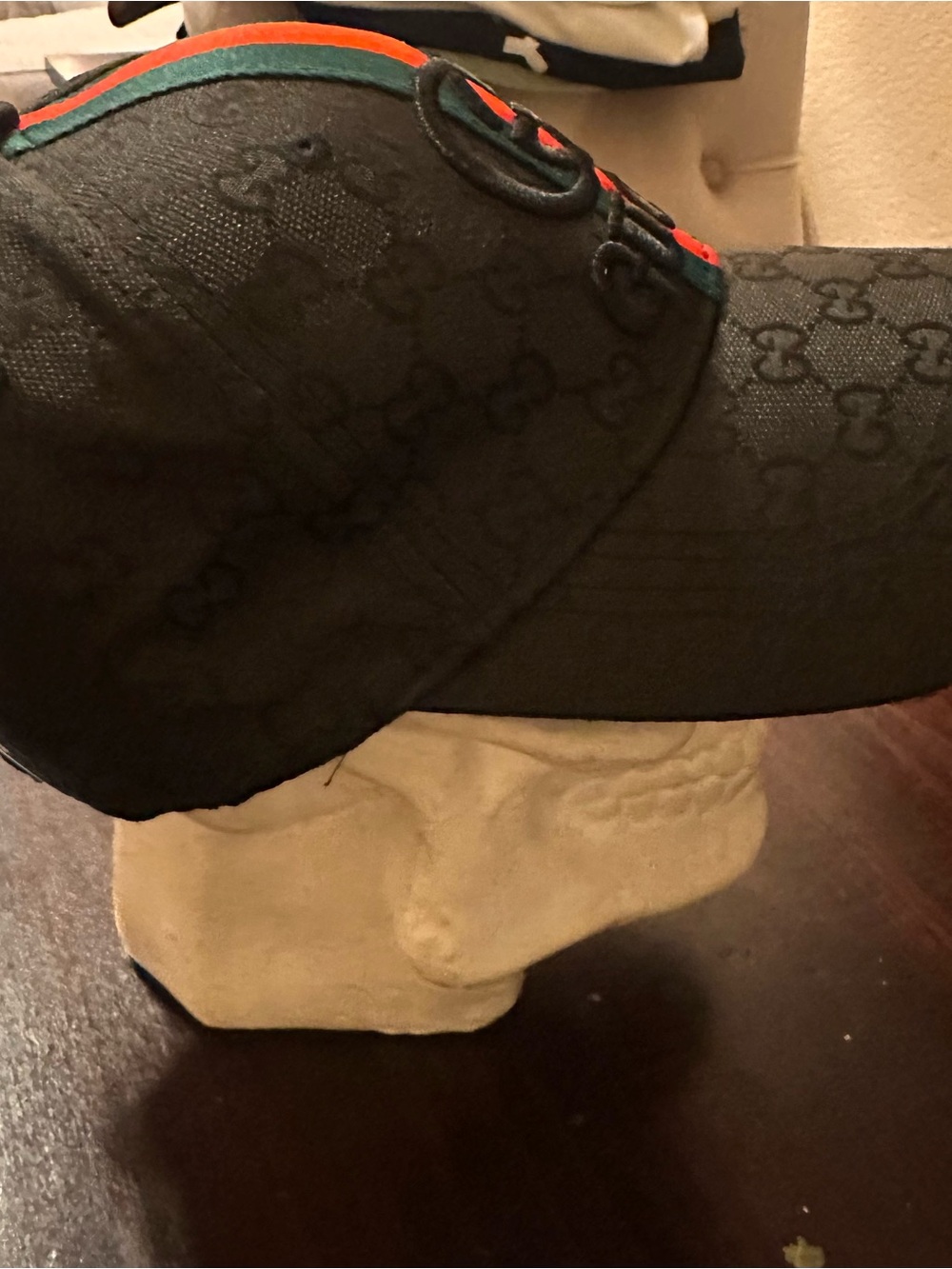GG Black Monogram Baseball Cap - Picture 2 of 3